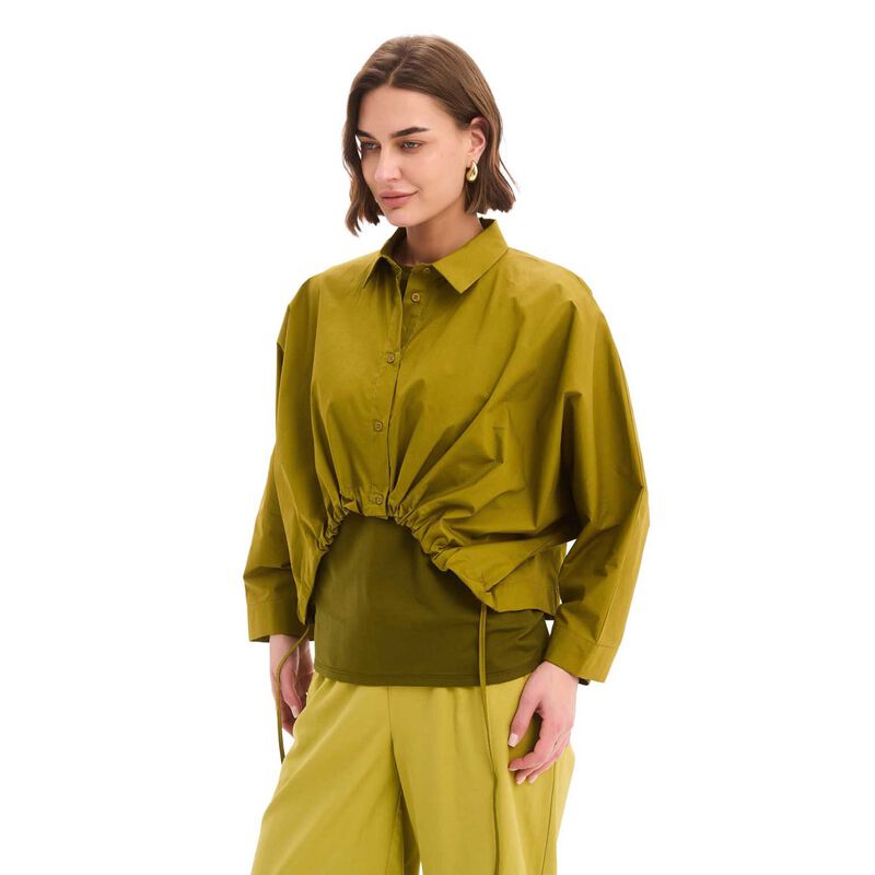 TIRELLI Wide Crop Poplin Overshirt image number 4